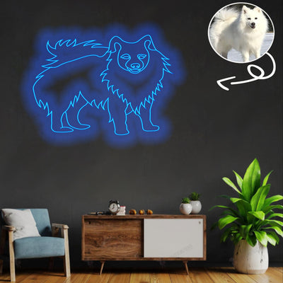 Custom American eskimo Neon Sign with Your Dog's Photo - Personalized Pet Name Art - Unique Home Decor & Gift for Dog Lovers - Pet-Themed Lighting