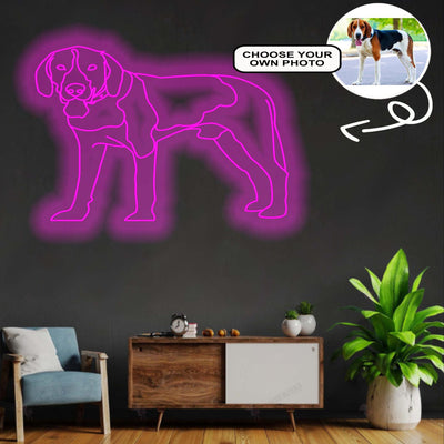 Custom American foxhound Neon Sign with Your Dog's Photo - Personalized Pet Name Art - Unique Home Decor & Gift for Dog Lovers - Pet-Themed Lighting