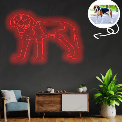 Custom American foxhound Neon Sign with Your Dog's Photo - Personalized Pet Name Art - Unique Home Decor & Gift for Dog Lovers - Pet-Themed Lighting