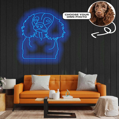 Custom American water spaniel Neon Sign with Your Dog's Photo - Personalized Pet Name Art - Unique Home Decor & Gift for Dog Lovers - Pet-Themed Lighting