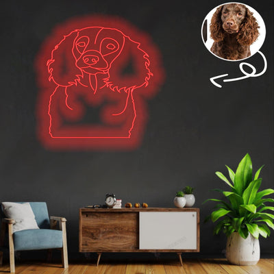 Custom American water spaniel Neon Sign with Your Dog's Photo - Personalized Pet Name Art - Unique Home Decor & Gift for Dog Lovers - Pet-Themed Lighting