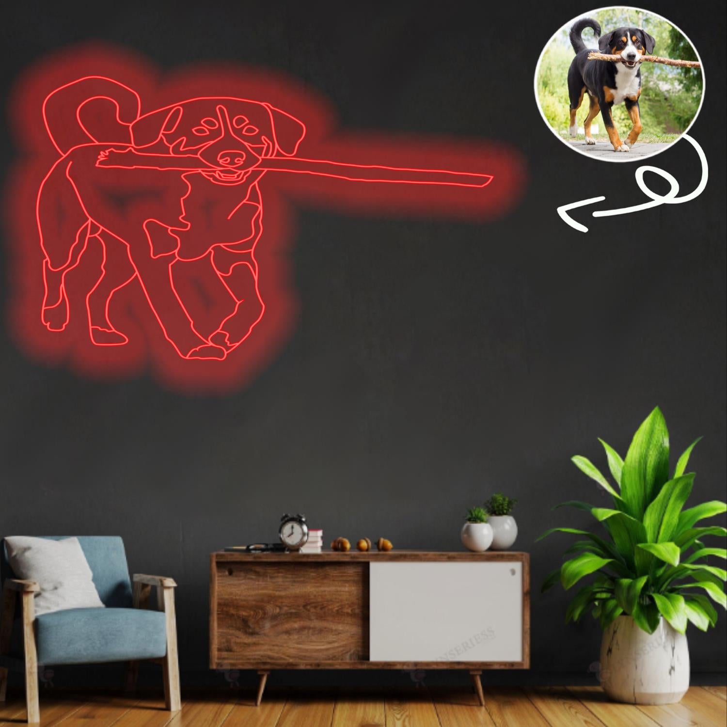 Custom Appenzeller Neon Sign with Your Dog's Photo - Personalized Pet Name Art - Unique Home Decor & Gift for Dog Lovers - Pet-Themed Lighting
