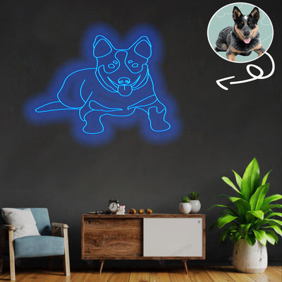 Custom Australian cattle dog Neon Sign with Your Dog's Photo - Personalized Pet Name Art - Unique Home Decor & Gift for Dog Lovers - Pet-Themed Lighting