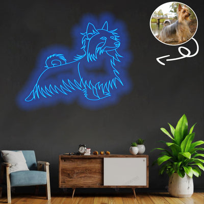 Custom Australian silky terrier Neon Sign with Your Dog's Photo - Personalized Pet Name Art - Unique Home Decor & Gift for Dog Lovers - Pet-Themed Lighting