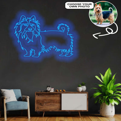 Custom Australian terrier Neon Sign with Your Dog's Photo - Personalized Pet Name Art - Unique Home Decor & Gift for Dog Lovers - Pet-Themed Lighting