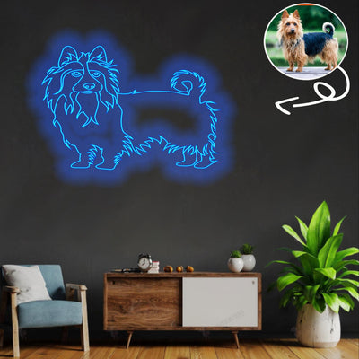 Custom Australian terrier Neon Sign with Your Dog's Photo - Personalized Pet Name Art - Unique Home Decor & Gift for Dog Lovers - Pet-Themed Lighting