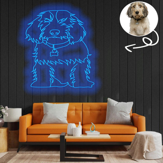 Custom Basset griffon vend‚en, petit Neon Sign with Your Dog's Photo - Personalized Pet Name Art - Unique Home Decor & Gift for Dog Lovers - Pet-Themed Lighting