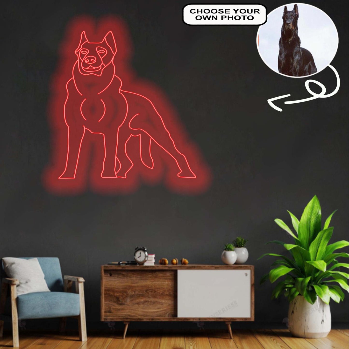 Custom Beauceron Neon Sign with Your Dog's Photo - Personalized Pet Name Art - Unique Home Decor & Gift for Dog Lovers - Pet-Themed Lighting