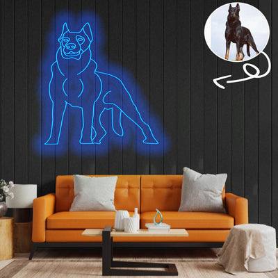 Custom Beauceron Neon Sign with Your Dog's Photo - Personalized Pet Name Art - Unique Home Decor & Gift for Dog Lovers - Pet-Themed Lighting