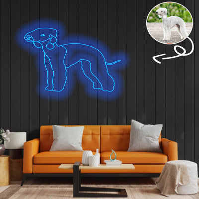 Custom Bedlington terrier Neon Sign with Your Dog's Photo - Personalized Pet Name Art - Unique Home Decor & Gift for Dog Lovers - Pet-Themed Lighting
