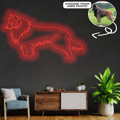 Custom Belgian brakk Neon Sign with Your Dog's Photo - Personalized Pet Name Art - Unique Home Decor & Gift for Dog Lovers - Pet-Themed Lighting