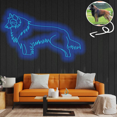 Custom Belgian brakk Neon Sign with Your Dog's Photo - Personalized Pet Name Art - Unique Home Decor & Gift for Dog Lovers - Pet-Themed Lighting