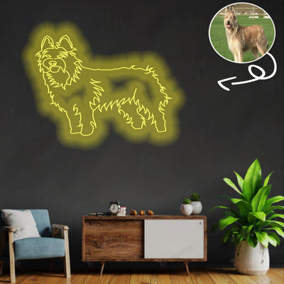 Custom Berger Picard Neon Sign with Your Dog's Photo - Personalized Pet Name Art - Unique Home Decor & Gift for Dog Lovers - Pet-Themed Lighting