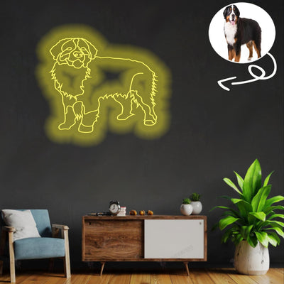 Custom Berne cattle dog Neon Sign with Your Dog's Photo - Personalized Pet Name Art - Unique Home Decor & Gift for Dog Lovers - Pet-Themed Lighting