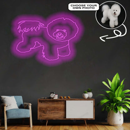 Custom Bichon frise Neon Sign with Your Dog's Photo - Personalized Pet Name Art - Unique Home Decor & Gift for Dog Lovers - Pet-Themed Lighting