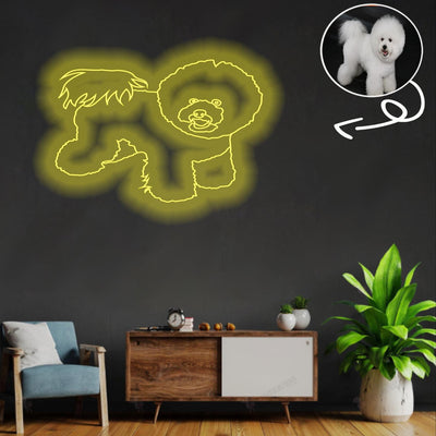 Custom Bichon frise Neon Sign with Your Dog's Photo - Personalized Pet Name Art - Unique Home Decor & Gift for Dog Lovers - Pet-Themed Lighting