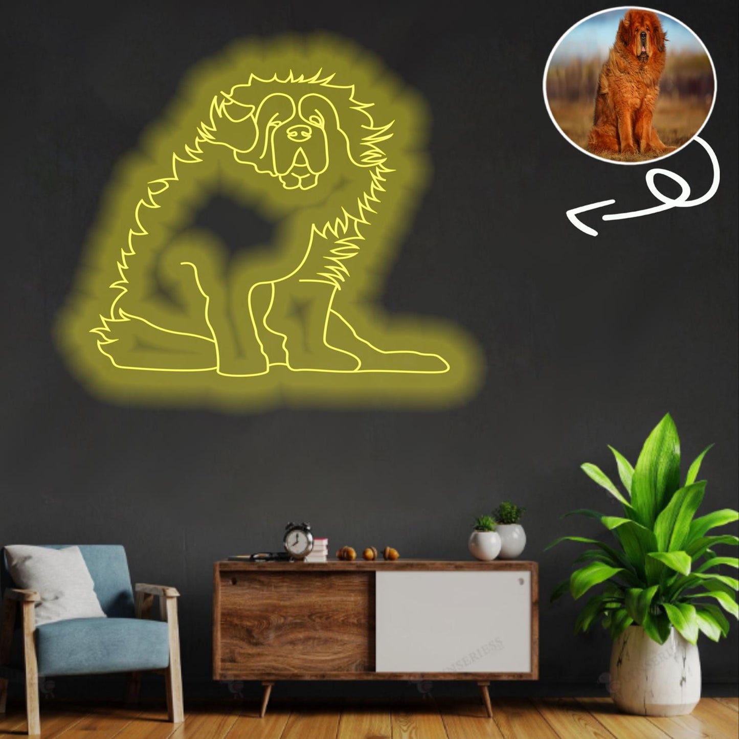 Custom Big mountain dog Neon Sign with Your Dog's Photo - Personalized Pet Name Art - Unique Home Decor & Gift for Dog Lovers - Pet-Themed Lighting