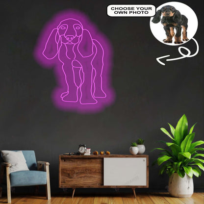 Custom Black and tan coonhound Neon Sign with Your Dog's Photo - Personalized Pet Name Art - Unique Home Decor & Gift for Dog Lovers - Pet-Themed Lighting