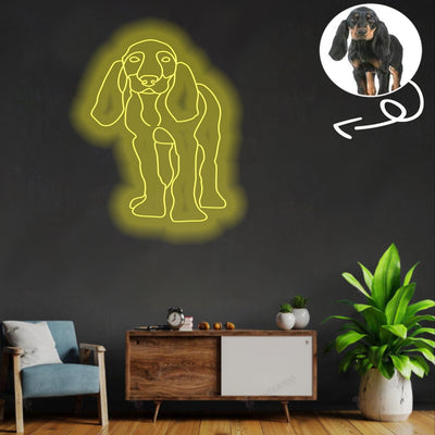 Custom Black and tan coonhound Neon Sign with Your Dog's Photo - Personalized Pet Name Art - Unique Home Decor & Gift for Dog Lovers - Pet-Themed Lighting