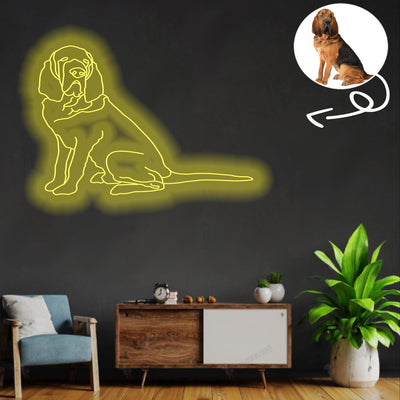 Custom Bloodhound Neon Sign with Your Dog's Photo - Personalized Pet Name Art - Unique Home Decor & Gift for Dog Lovers - Pet-Themed Lighting