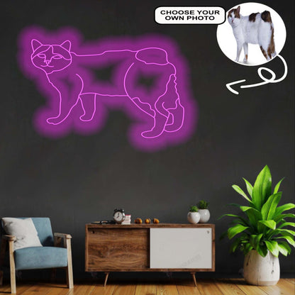 Custom Bobtail Neon Sign with Your Dog's Photo - Personalized Pet Name Art - Unique Home Decor & Gift for Dog Lovers - Pet-Themed Lighting