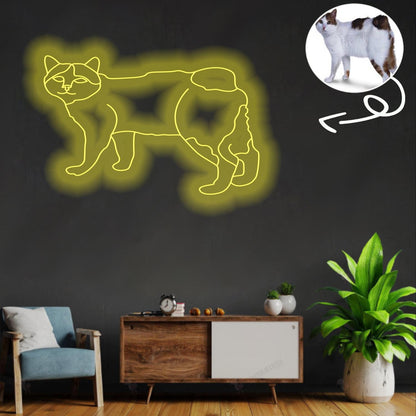 Custom Bobtail Neon Sign with Your Dog's Photo - Personalized Pet Name Art - Unique Home Decor & Gift for Dog Lovers - Pet-Themed Lighting