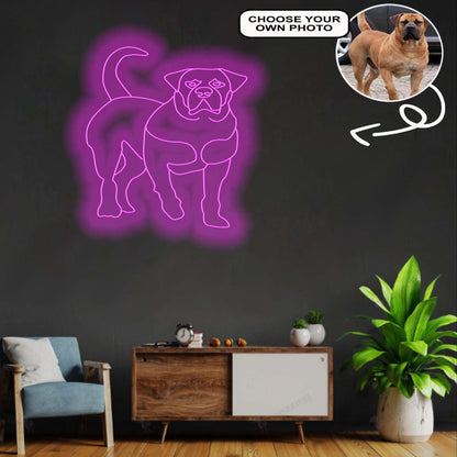 Custom Boerboel Neon Sign with Your Dog's Photo - Personalized Pet Name Art - Unique Home Decor & Gift for Dog Lovers - Pet-Themed Lighting
