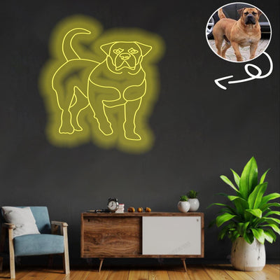 Custom Boerboel Neon Sign with Your Dog's Photo - Personalized Pet Name Art - Unique Home Decor & Gift for Dog Lovers - Pet-Themed Lighting