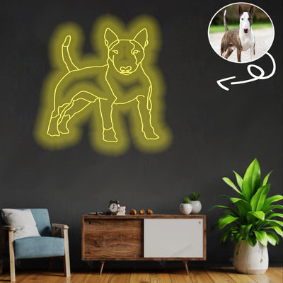 Custom Bull terrier Neon Sign with Your Dog's Photo - Personalized Pet Name Art - Unique Home Decor & Gift for Dog Lovers - Pet-Themed Lighting
