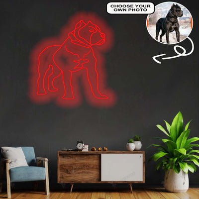 Custom Cane Corso Neon Sign with Your Dog's Photo - Personalized Pet Name Art - Unique Home Decor & Gift for Dog Lovers - Pet-Themed Lighting