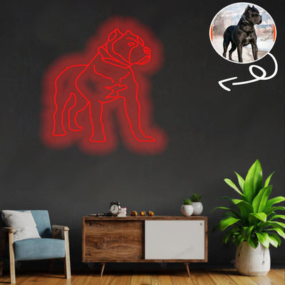 Custom Cane Corso Neon Sign with Your Dog's Photo - Personalized Pet Name Art - Unique Home Decor & Gift for Dog Lovers - Pet-Themed Lighting