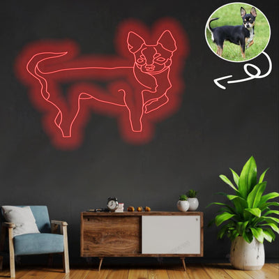 Custom Chihuahua Neon Sign with Your Dog's Photo - Personalized Pet Name Art - Unique Home Decor & Gift for Dog Lovers - Pet-Themed Lighting