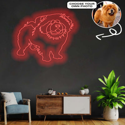 Custom Chow chow Neon Sign with Your Dog's Photo - Personalized Pet Name Art - Unique Home Decor & Gift for Dog Lovers - Pet-Themed Lighting