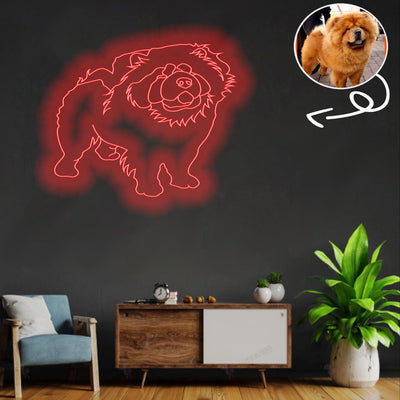 Custom Chow chow Neon Sign with Your Dog's Photo - Personalized Pet Name Art - Unique Home Decor & Gift for Dog Lovers - Pet-Themed Lighting