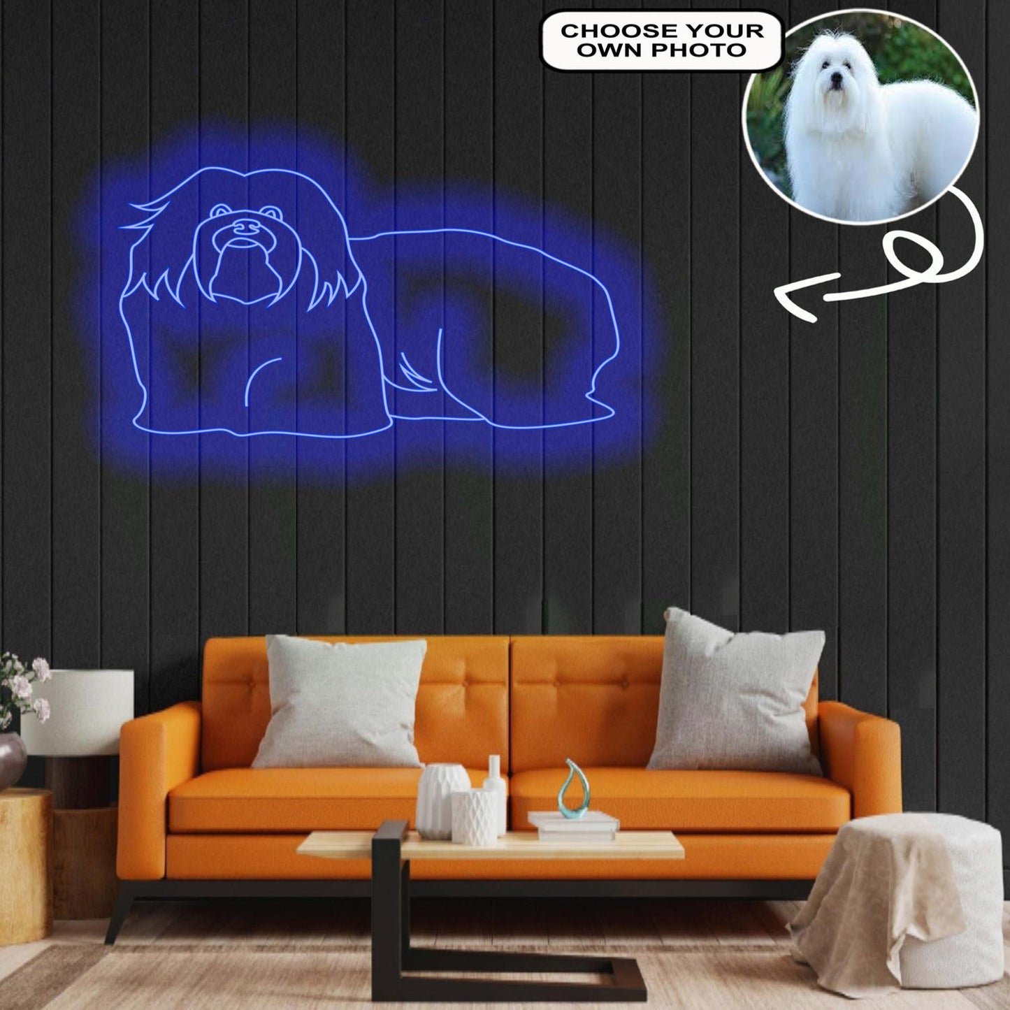 Custom Coton de tulear Neon Sign with Your Dog's Photo - Personalized Pet Name Art - Unique Home Decor & Gift for Dog Lovers - Pet-Themed Lighting