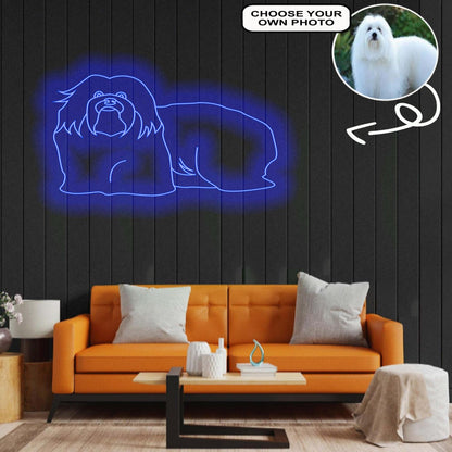 Custom Coton de tulear Neon Sign with Your Dog's Photo - Personalized Pet Name Art - Unique Home Decor & Gift for Dog Lovers - Pet-Themed Lighting