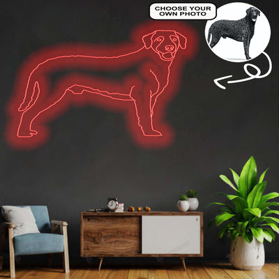 Custom Curly-coated retriever Neon Sign with Your Dog's Photo - Personalized Pet Name Art - Unique Home Decor & Gift for Dog Lovers - Pet-Themed Lighting