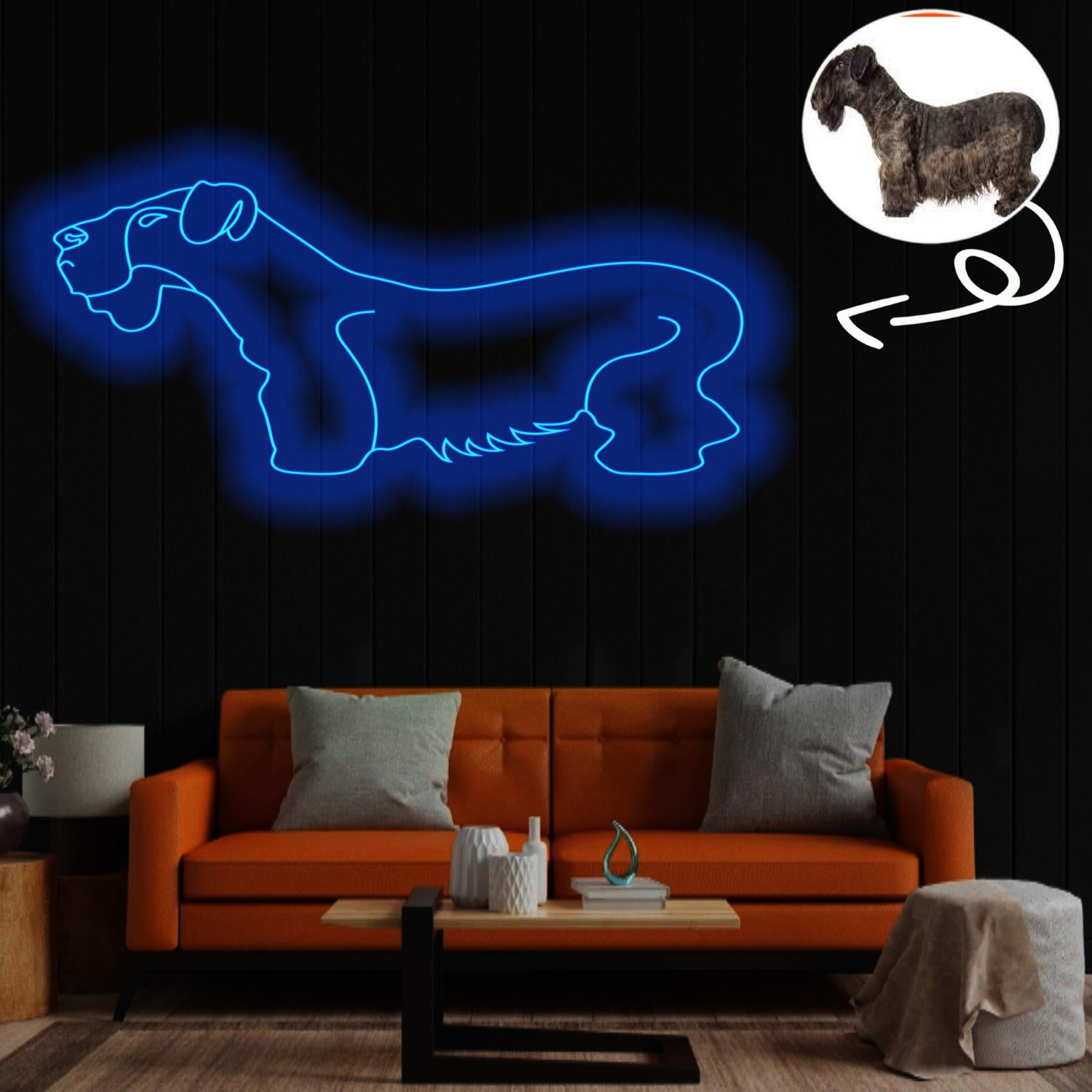 Custom Czech terrier Neon Sign with Your Dog's Photo - Personalized Pet Name Art - Unique Home Decor & Gift for Dog Lovers - Pet-Themed Lighting