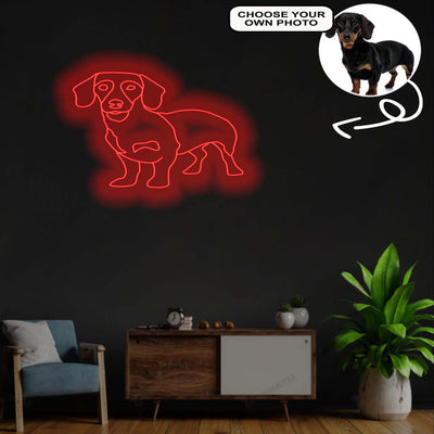 Custom Dachshund Neon Sign with Your Dog's Photo - Personalized Pet Name Art - Unique Home Decor & Gift for Dog Lovers - Pet-Themed Lighting