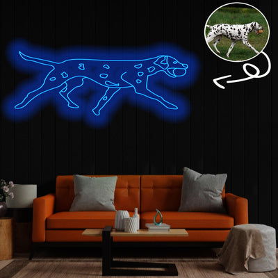 Custom Dalmatian Neon Sign with Your Dog's Photo - Personalized Pet Name Art - Unique Home Decor & Gift for Dog Lovers - Pet-Themed Lighting