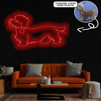Custom Dandie dinmont terrier Neon Sign with Your Dog's Photo - Personalized Pet Name Art - Unique Home Decor & Gift for Dog Lovers - Pet-Themed Lighting