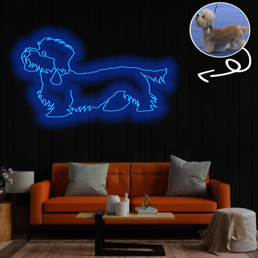 Custom Dandie dinmont terrier Neon Sign with Your Dog's Photo - Personalized Pet Name Art - Unique Home Decor & Gift for Dog Lovers - Pet-Themed Lighting