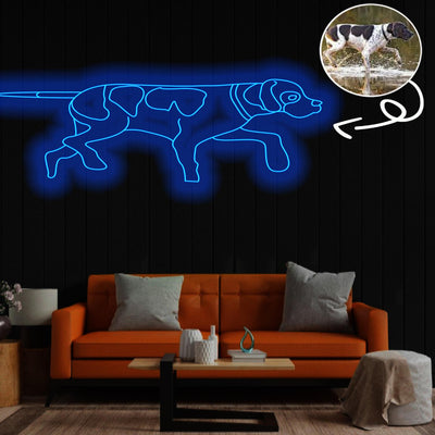Custom English pointer Neon Sign with Your Dog's Photo - Personalized Pet Name Art - Unique Home Decor & Gift for Dog Lovers - Pet-Themed Lighting