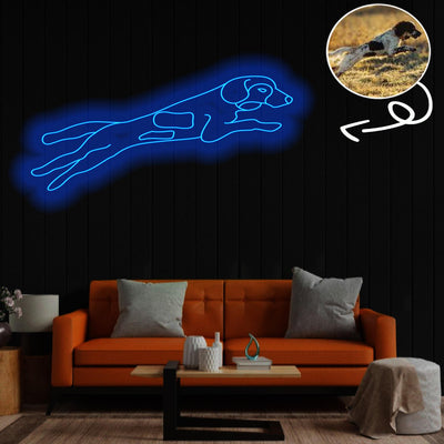 Custom English Springer Spaniel Neon Sign with Your Dog's Photo - Personalized Pet Name Art - Unique Home Decor & Gift for Dog Lovers - Pet-Themed Lighting
