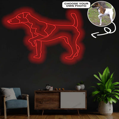 Custom Fox terrier smooth Neon Sign with Your Dog's Photo - Personalized Pet Name Art - Unique Home Decor & Gift for Dog Lovers - Pet-Themed Lighting