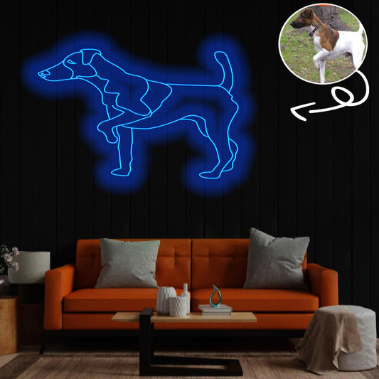 Custom Fox terrier smooth Neon Sign with Your Dog's Photo - Personalized Pet Name Art - Unique Home Decor & Gift for Dog Lovers - Pet-Themed Lighting