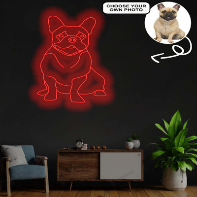 Custom French Bulldog Neon Sign with Your Dog's Photo - Personalized Pet Name Art - Unique Home Decor & Gift for Dog Lovers - Pet-Themed Lighting