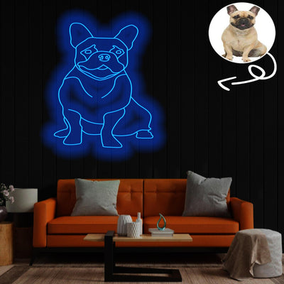 Custom French Bulldog Neon Sign with Your Dog's Photo - Personalized Pet Name Art - Unique Home Decor & Gift for Dog Lovers - Pet-Themed Lighting