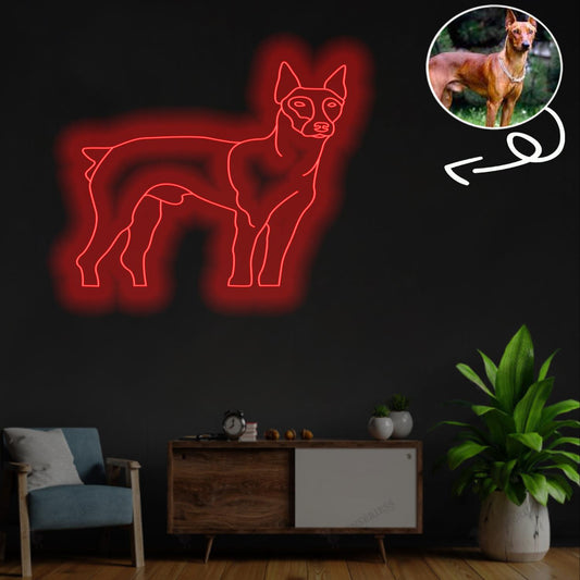 Custom German pinscher Neon Sign with Your Dog's Photo - Personalized Pet Name Art - Unique Home Decor & Gift for Dog Lovers - Pet-Themed Lighting
