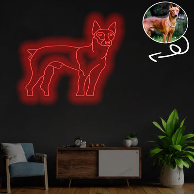 Custom German pinscher Neon Sign with Your Dog's Photo - Personalized Pet Name Art - Unique Home Decor & Gift for Dog Lovers - Pet-Themed Lighting